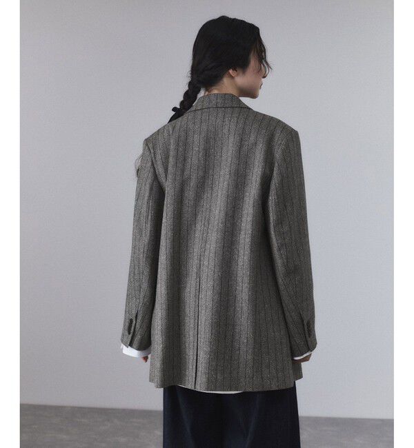 ADAM ET ROPE'「ダブルブレストツイード＆チェックジャケット」|テーラードジャケット|