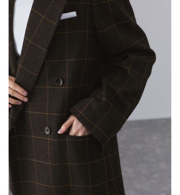 ADAM ET ROPE'「ダブルブレストツイード＆チェックジャケット」|テーラードジャケット|