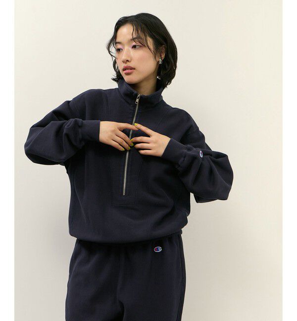 ADAM ET ROPE'「【Champion for ADAM ET ROPE'】別注 SWEAT HALF ZIP」|スウェット・ジャージ|