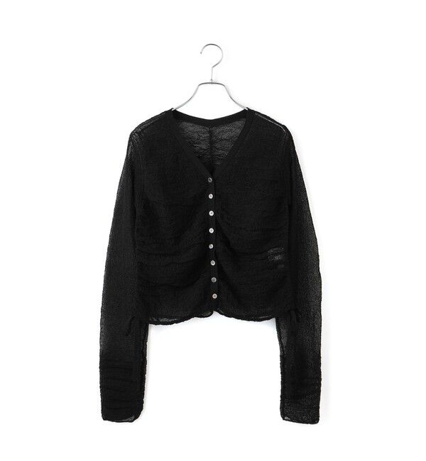 ADAM ET ROPE'「クレープリンクスギャザーシアーカーディガン」|カーディガン|