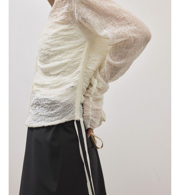 ADAM ET ROPE'「クレープリンクスギャザーシアーカーディガン」|カーディガン|