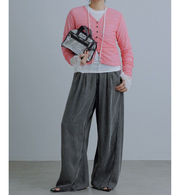 ADAM ET ROPE'「クレープリンクスギャザーシアーカーディガン」|カーディガン|