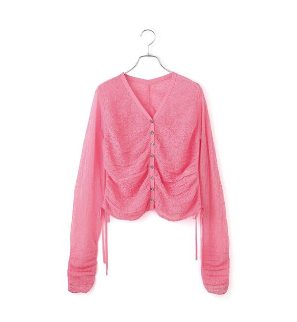 ADAM ET ROPE'「クレープリンクスギャザーシアーカーディガン」|カーディガン|