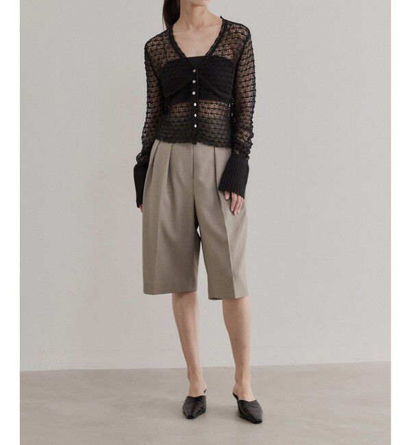 ADAM ET ROPE'「【EMOELLE】透かし編みカーディガン」|カーディガン|