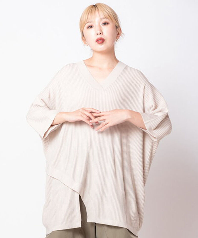  「Vネックニットプルオーバー」|ニット・セーター|L.BEIGE