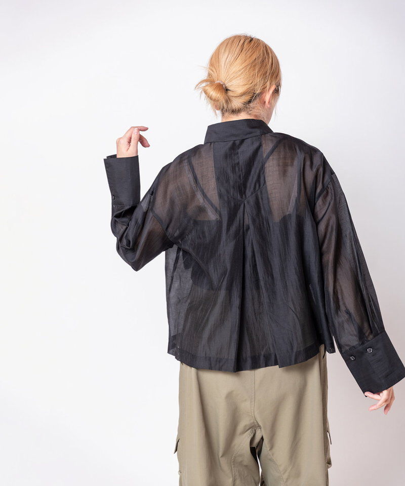  「クロップドシアーブラウス」|シャツ・ブラウス|