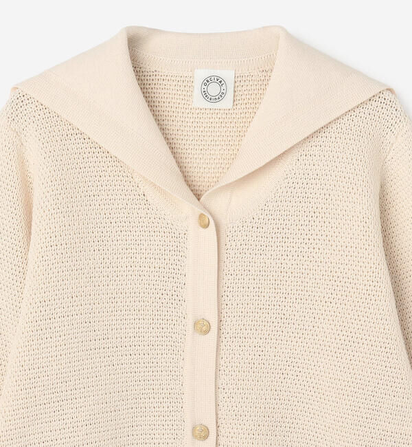 ORCIVAL「ORCIVAL | バーズアイ セーラ―カラーニットカーディガン WOMEN」|カーディガン|