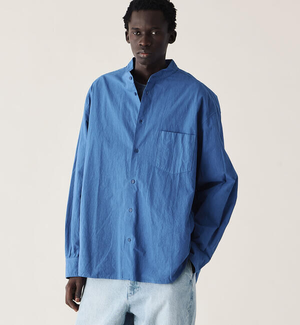 ORCIVAL「ORCIVAL | ガーメントダイ バンドカラー長袖シャツ MEN」|シャツ・ブラウス|