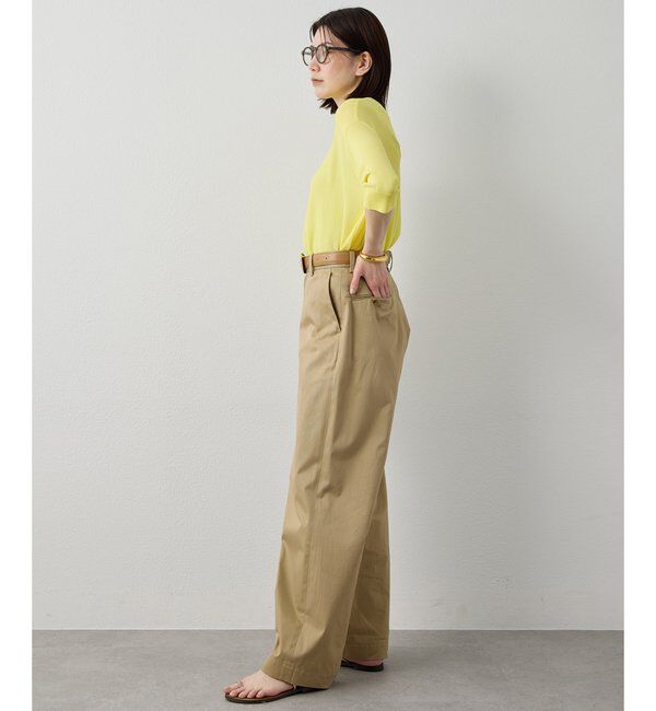 Drawing Numbers「【Drawing Numbers】クルーハーフスリーブ裾ラウンドニット」|ニット・セーター|