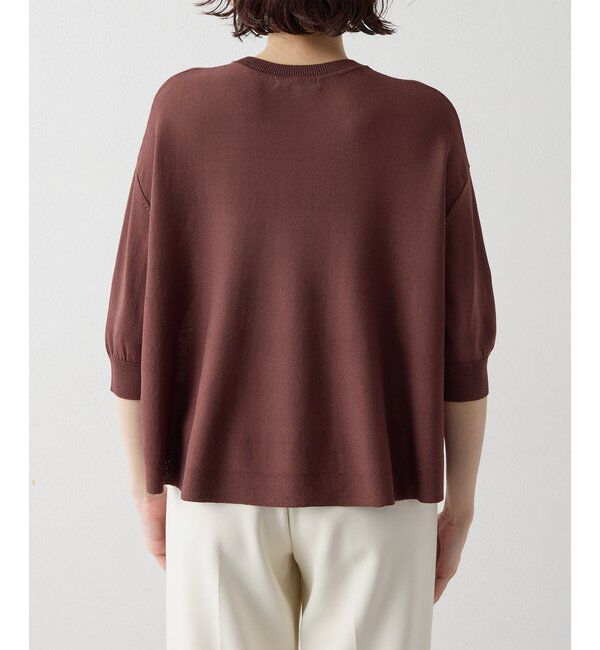 Drawing Numbers「【Drawing Numbers】クルーハーフスリーブ裾ラウンドニット」|ニット・セーター|