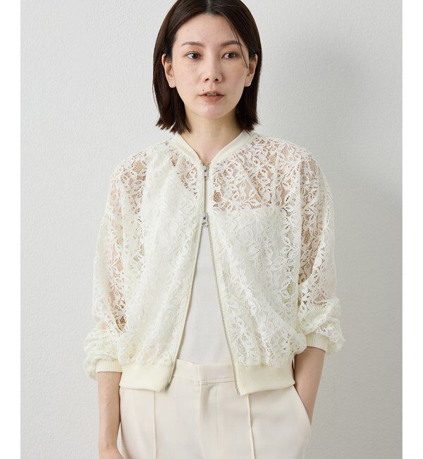  「【Drawing Numbers】レースブルゾン」|シャツ・ブラウス|