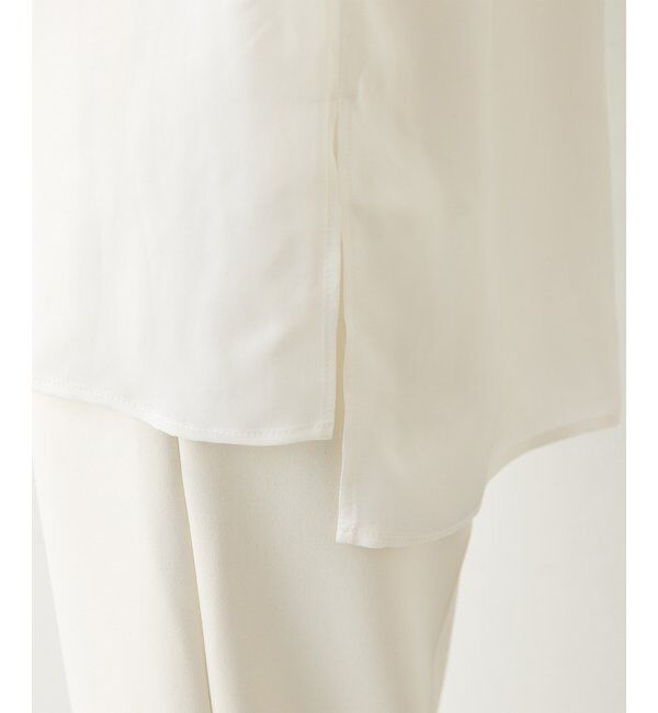 Drawing Numbers「【Drawing Numbers】キュプラノースリーブスリットブラウス」|シャツ・ブラウス|