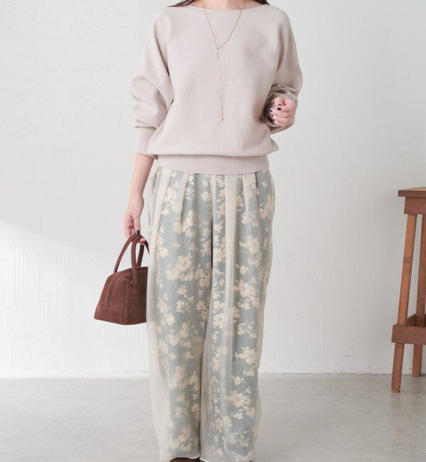  「シアーレイヤードフラワー柄パンツ」|チノ|