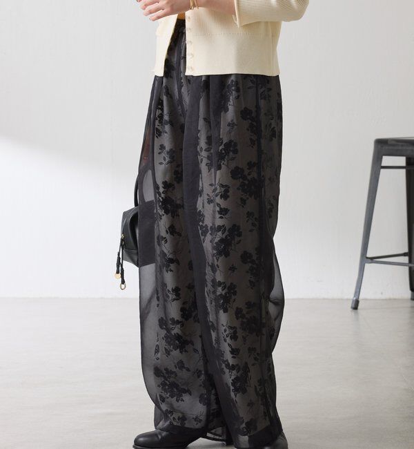  「シアーレイヤードフラワー柄パンツ」|チノ|