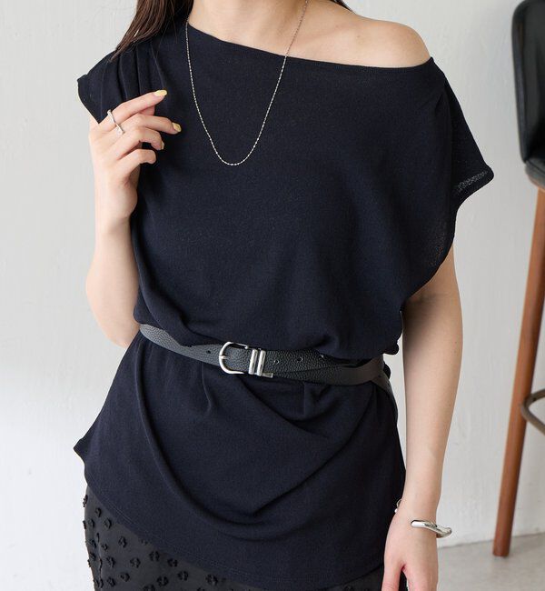  「【上品見えカットソー/シアー】アシメタックフレンチカットソー」|Tシャツ・カットソー|