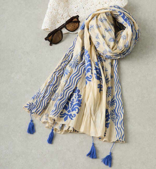  「【QTL CREATIONS別注 】ビーズブローチ付きストール」|ストール|