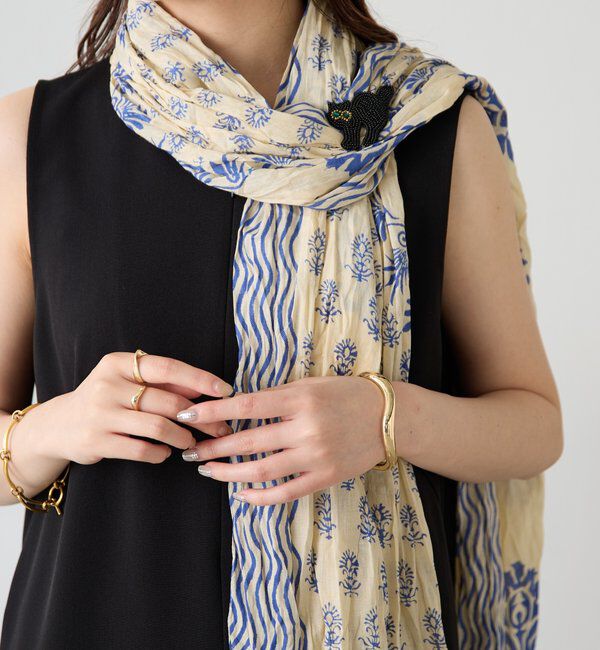  「【QTL CREATIONS別注 】ビーズブローチ付きストール」|ストール|