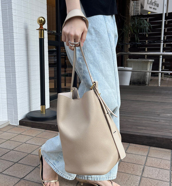  「【新色追加】シボフェイクレザーソフトホーボーバッグ」|トートバッグ|