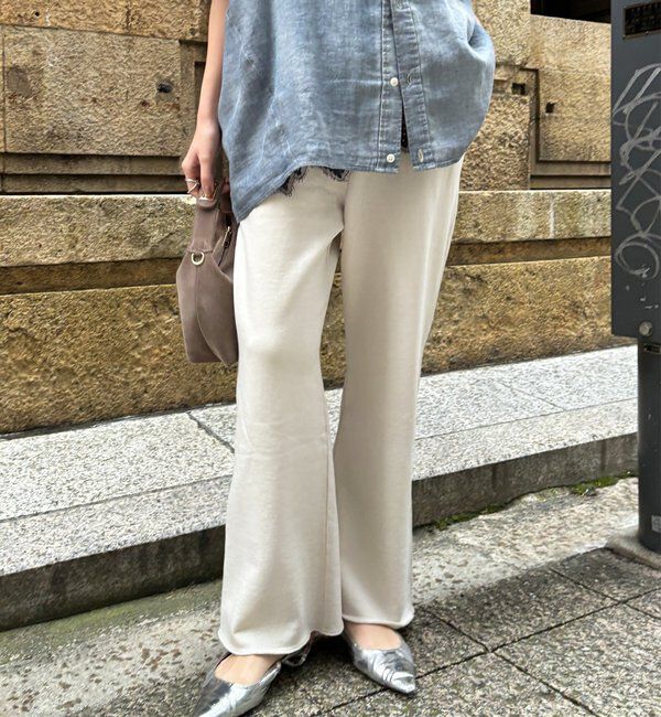  「ピグメント加工裏毛フレアパンツ」|チノ|