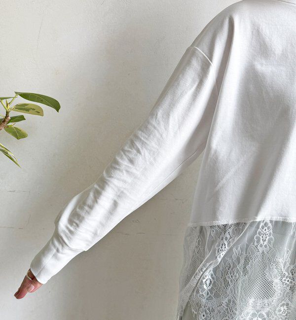  「【WEB限定】Vネック裏毛&times;レースロンTEEセット」|Tシャツ・カットソー|