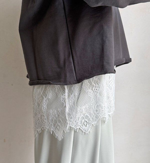  「【WEB限定】Vネック裏毛&times;レースロンTEEセット」|Tシャツ・カットソー|