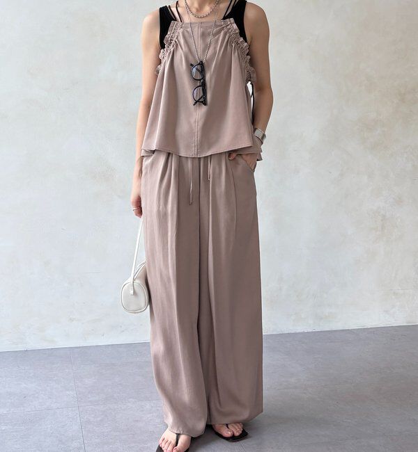  「【セットアップ可能】リヨセルツイルフリルキャミ」|シャツ・ブラウス|