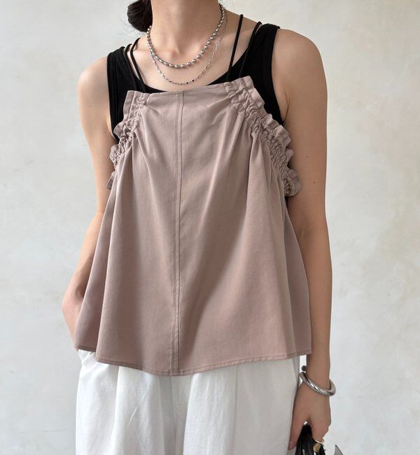  「【セットアップ可能】リヨセルツイルフリルキャミ」|シャツ・ブラウス|