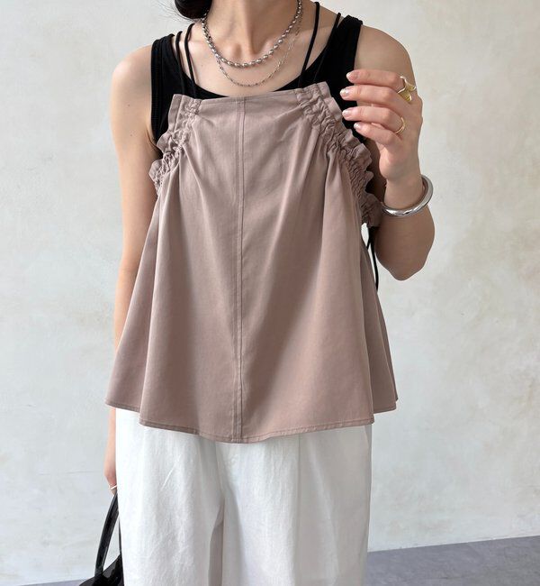  「【セットアップ可能】リヨセルツイルフリルキャミ」|シャツ・ブラウス|