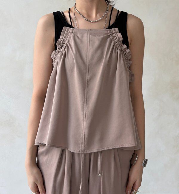  「【セットアップ可能】リヨセルツイルフリルキャミ」|シャツ・ブラウス|