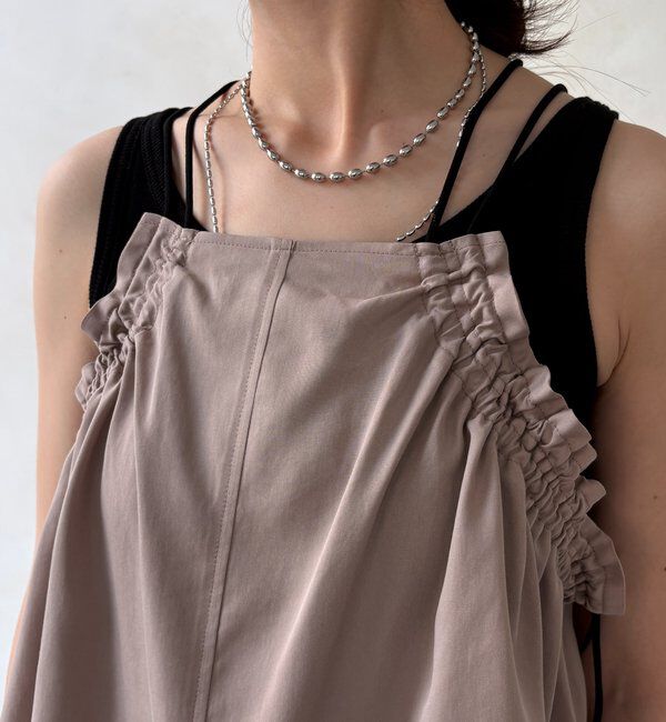  「【セットアップ可能】リヨセルツイルフリルキャミ」|シャツ・ブラウス|