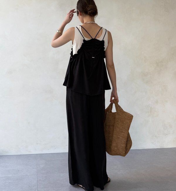  「【セットアップ可能】リヨセルツイルフリルキャミ」|シャツ・ブラウス|