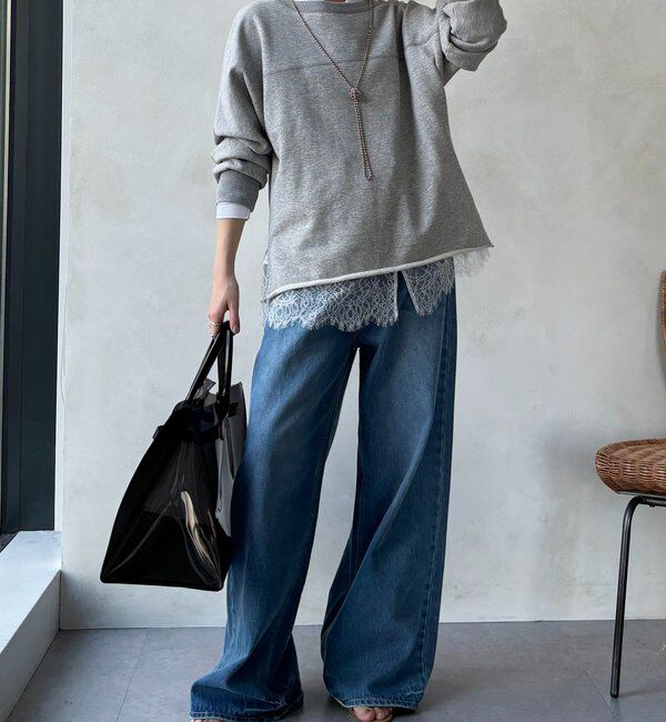  「裾レース切替シアーシャツ」|シャツ・ブラウス|