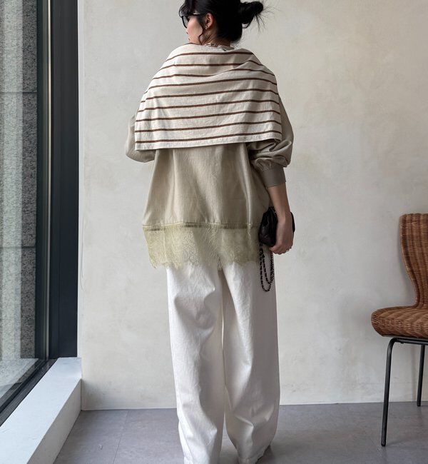  「裾レース切替シアーシャツ」|シャツ・ブラウス|