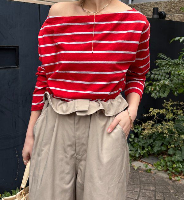  「マルチボーダーオフショルTEE」|Tシャツ・カットソー|