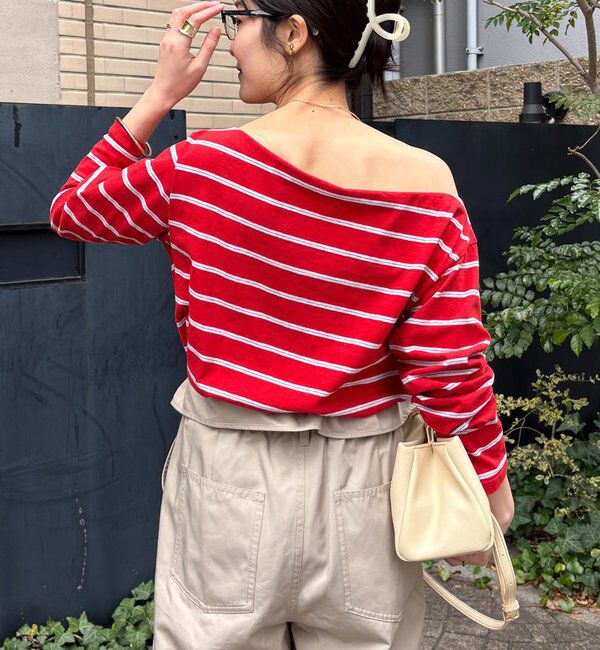  「マルチボーダーオフショルTEE」|Tシャツ・カットソー|