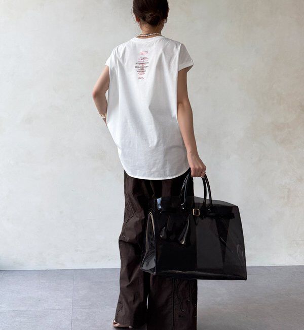  「【WEB限定】前後ロゴフレンチスリーブTEE」|Tシャツ・カットソー|