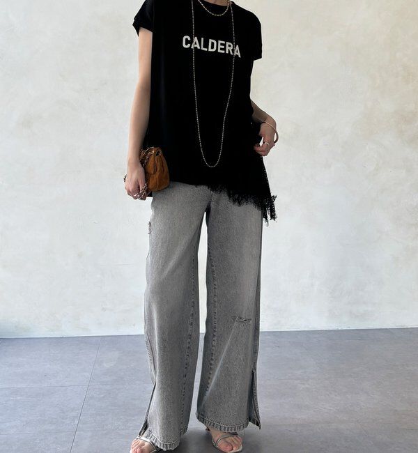  「【WEB限定】前後ロゴフレンチスリーブTEE」|Tシャツ・カットソー|