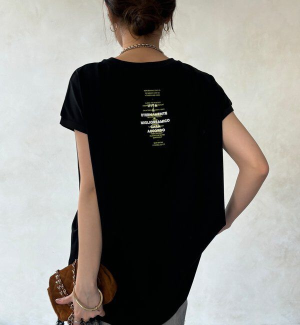  「【WEB限定】前後ロゴフレンチスリーブTEE」|Tシャツ・カットソー|