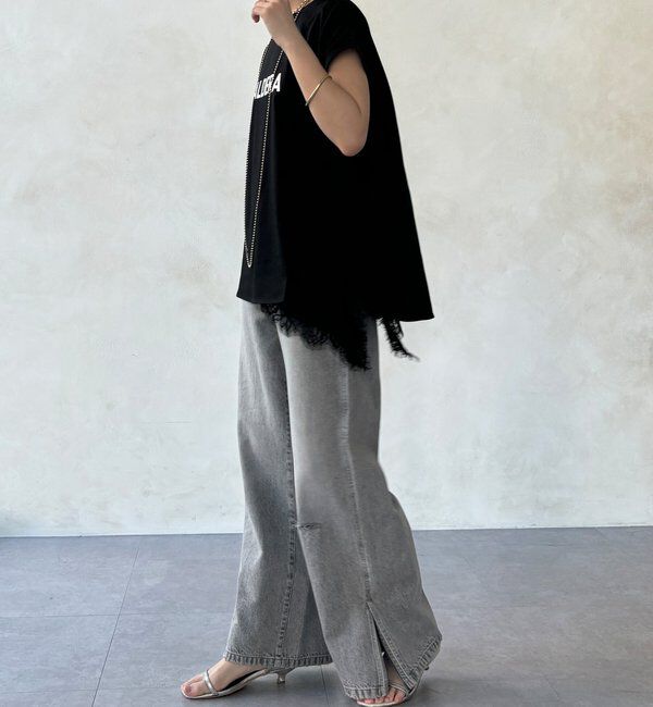  「【WEB限定】前後ロゴフレンチスリーブTEE」|Tシャツ・カットソー|