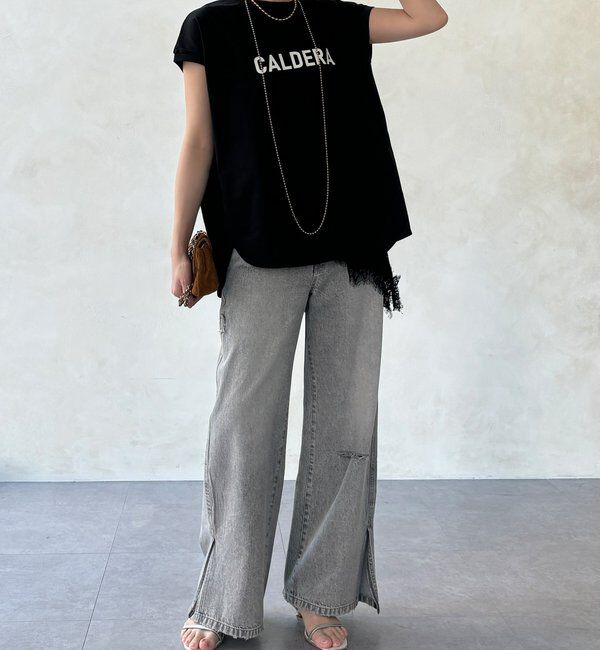  「【WEB限定】前後ロゴフレンチスリーブTEE」|Tシャツ・カットソー|