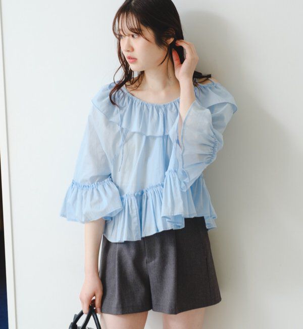 「バタフライフリルブラウス」|シャツ・ブラウス|