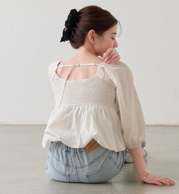  「【花柄&無地】フラワーバルーンブラウス」|シャツ・ブラウス|