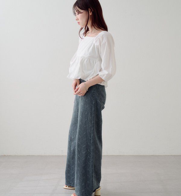  「【花柄&無地】フラワーバルーンブラウス」|シャツ・ブラウス|