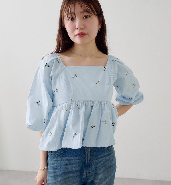  「【花柄&無地】フラワーバルーンブラウス」|シャツ・ブラウス|