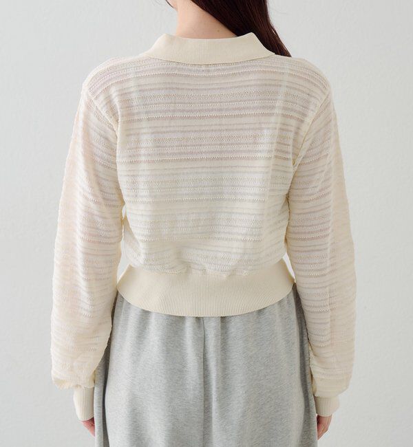  「ボーダーシアーポロニット」|ニット・セーター|