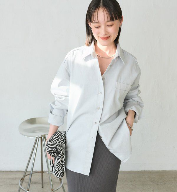  「【セットアップ着用可能】ガーメントダイコットンツイルシャツ」|シャツ・ブラウス|