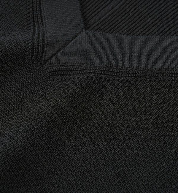  「【手洗い可能】ギマコットン片畦Vネックニット」|ニット・セーター|