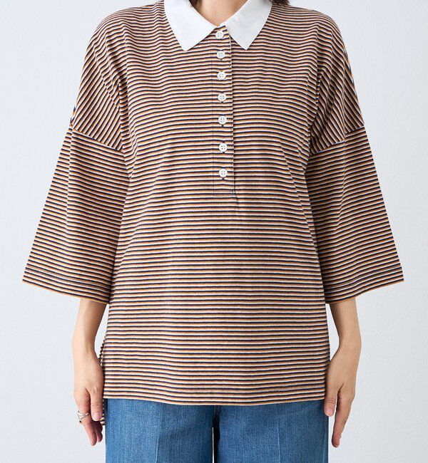  「予約【レトロな雰囲気に】マルチボーダーポロ」|Tシャツ・カットソー|