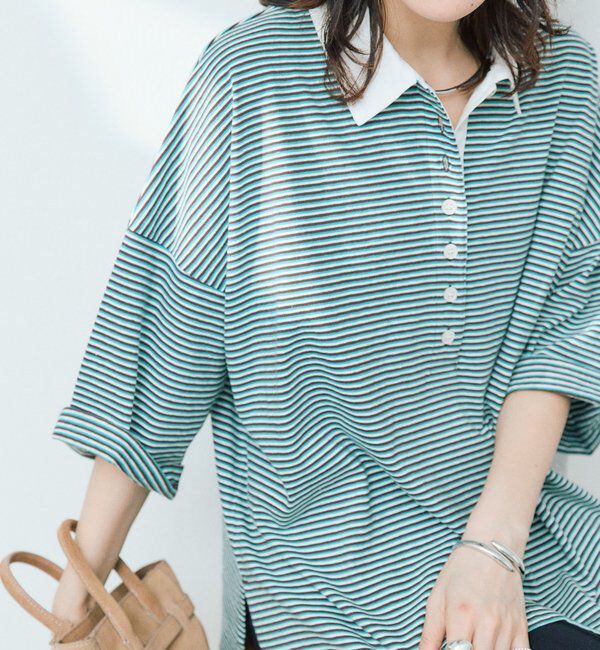  「予約【レトロな雰囲気に】マルチボーダーポロ」|Tシャツ・カットソー|