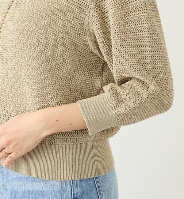  「予約【抜け感】ZIPポロメッシュニット」|カーディガン|